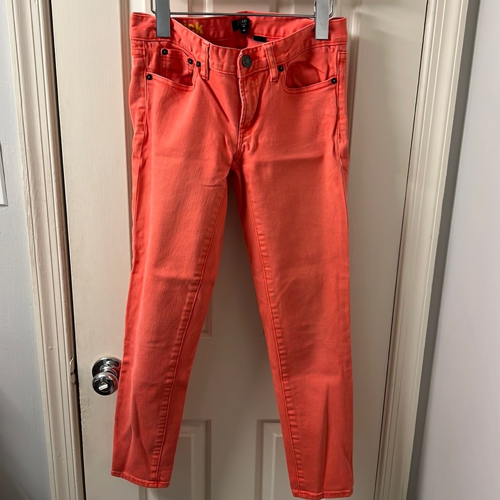 J. Crew toothpick salmon colored stretch capri pants